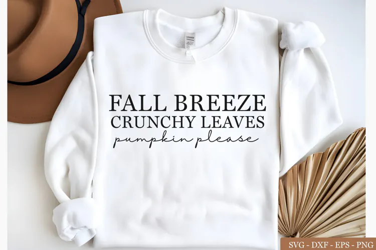 Fall Breeze Crunchy Leaves Pumpkin Please SVG, Autumn Quote