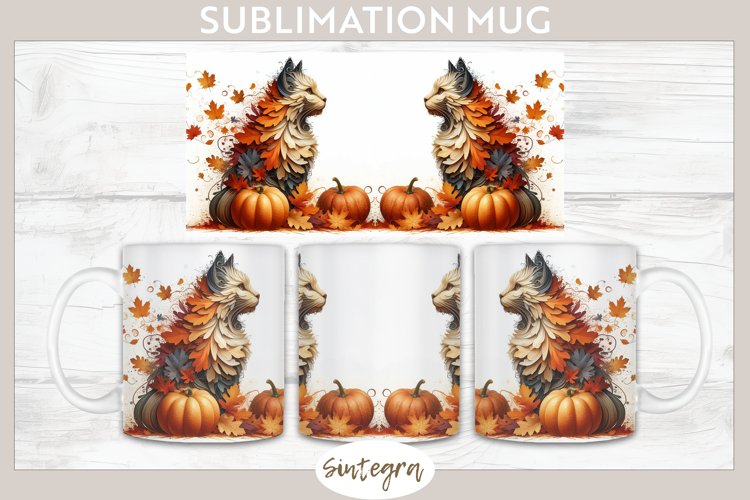 Fall Cat Animal v5 Mug Wrap Sublimation