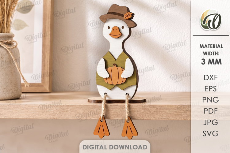 3D Fall Stand Laser Cut. Standing Decor. Goose SVG