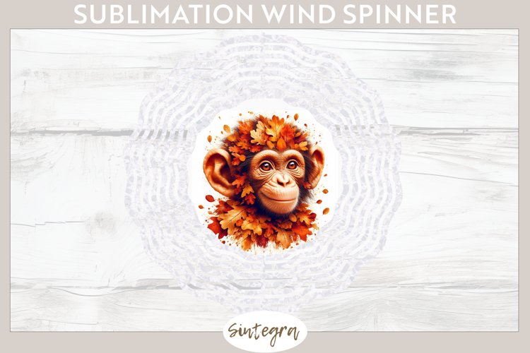 Fall Chimpanzee Animal v1 Wind Spinner Sublimation