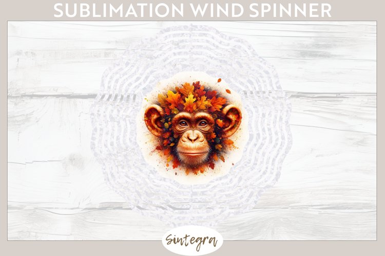 Fall Chimpanzee Animal v8 Wind Spinner Sublimation