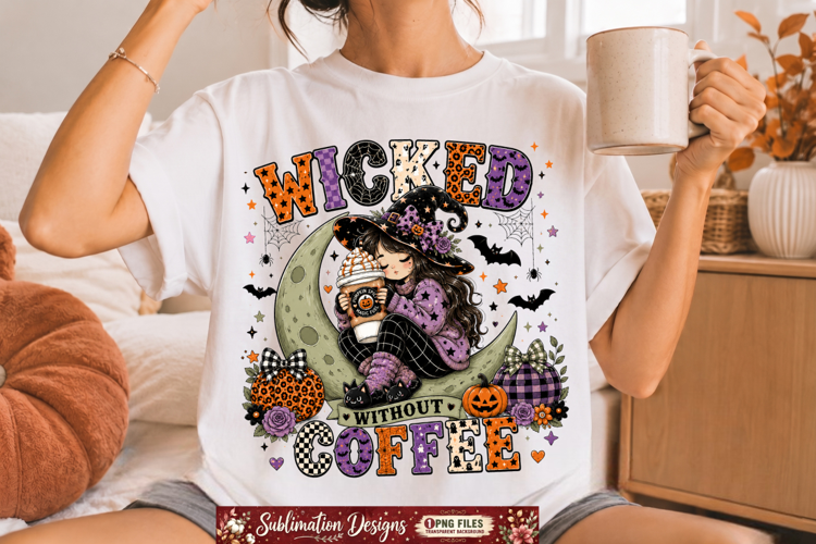 Wicked Without Coffee Sublimation,Halloween Sublimation png