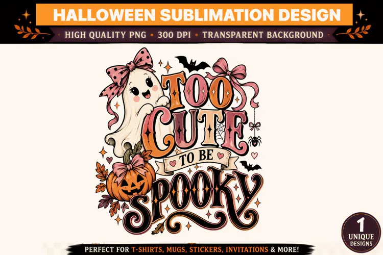 Too Cute To Be Spooky Halloween PNG