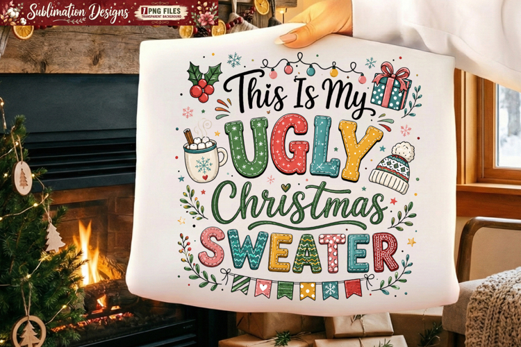 This Is My Ugly Christmas Sweater Sublimation PNG example image 1
