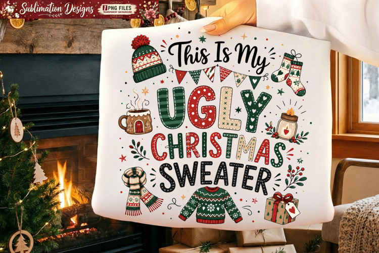 Funny Christmas Quote, Cozy Holiday Shirt PNG example image 1