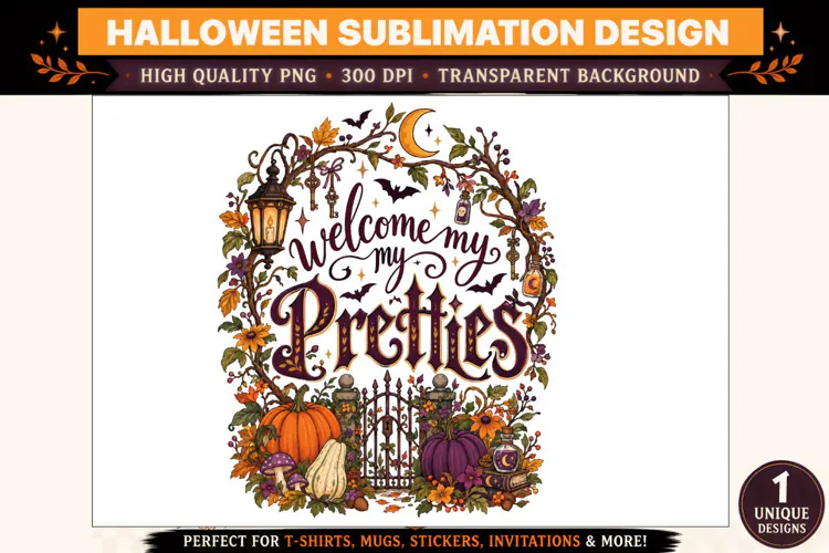 Welcome My Pretties Halloween PNG