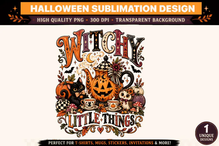 Witchy Little Things Halloween PNG