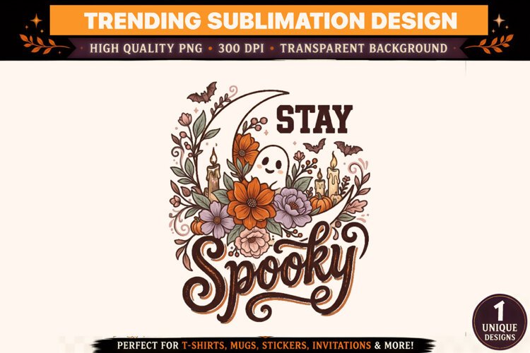 Stay Spooky Halloween PNG example image 1