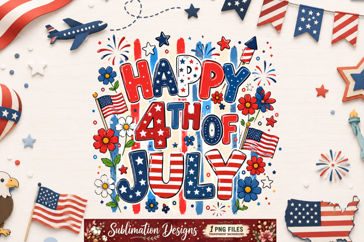 Happy 4th of July Sublimation Design,4th of July PNG