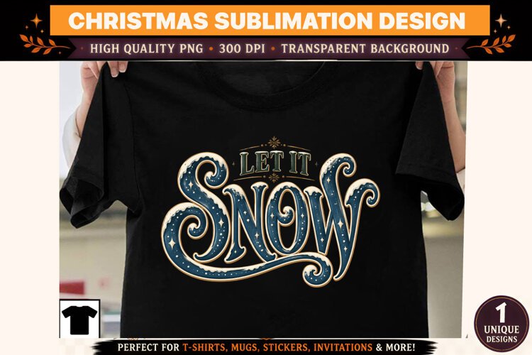 Let It Snow Christmas PNG example image 1