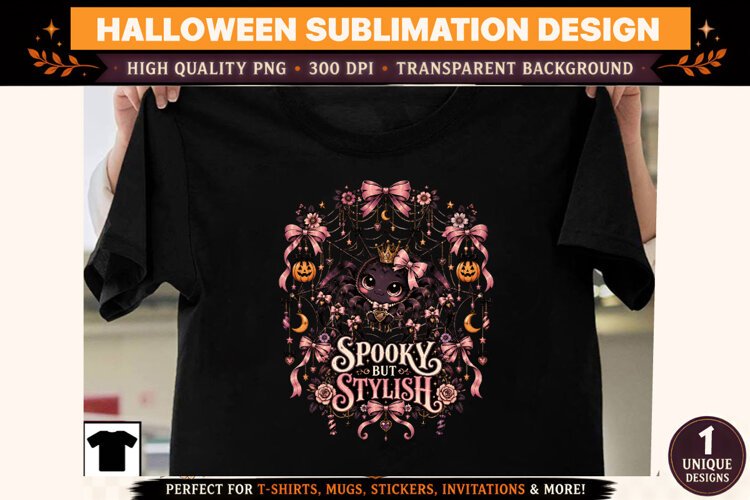 Halloween Clipart PNG Spooky Witch Ghost Design example image 1
