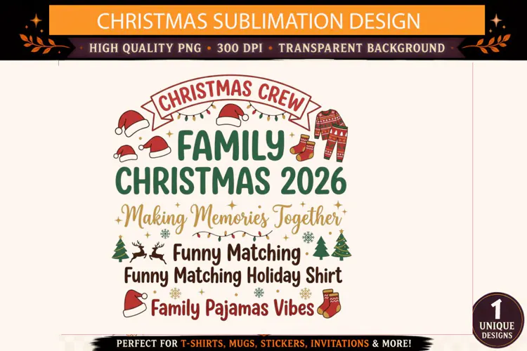Christmas Crew Family Christmas 2026 PNG, Matching Family