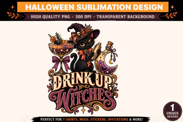 Drink Up Witches Halloween PNG example image 1
