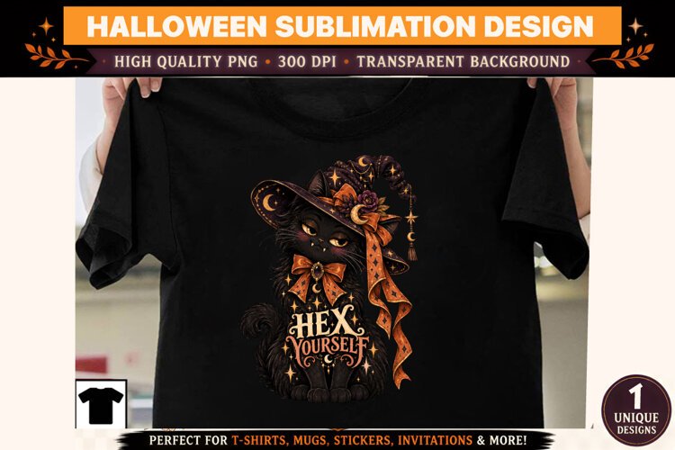 Halloween Clipart PNG Spooky Witch Ghost Design example image 1
