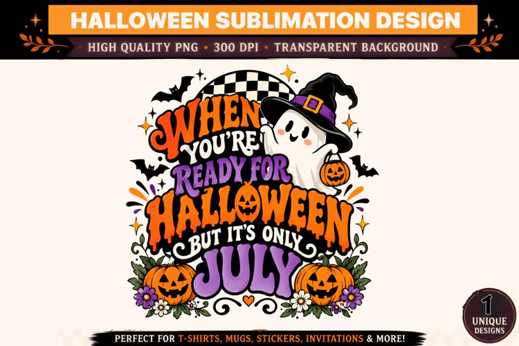 When You're Ready for Halloween But It's Only July PNG, Funn