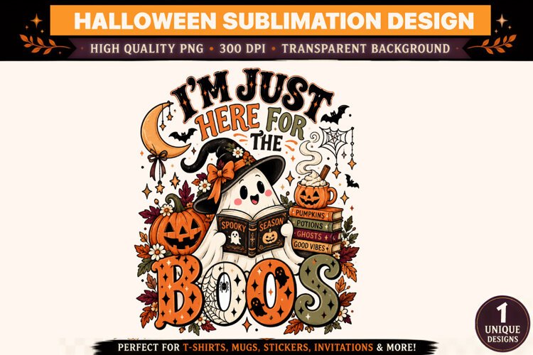 Halloween Clipart PNG Spooky Witch Ghost Design example image 1