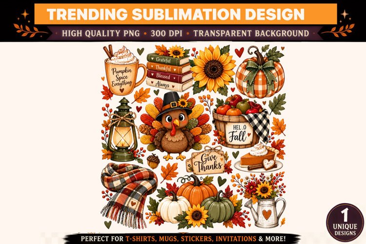 Thanksgiving Autumn Sublimation example image 1