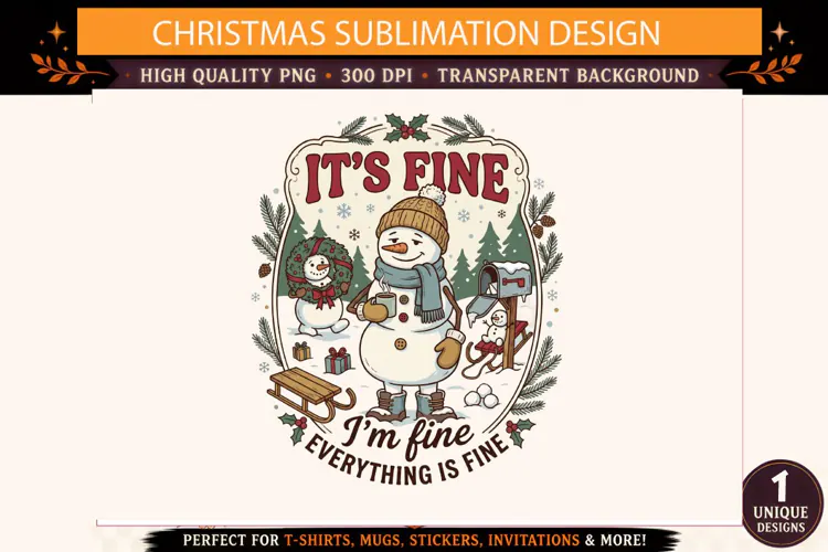 It's Fine I'm Fine Everything Is Fine Christmas PNG, Funny