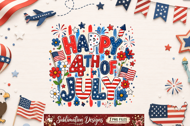 Happy 4th of July Sublimation Design,4th of July PNG