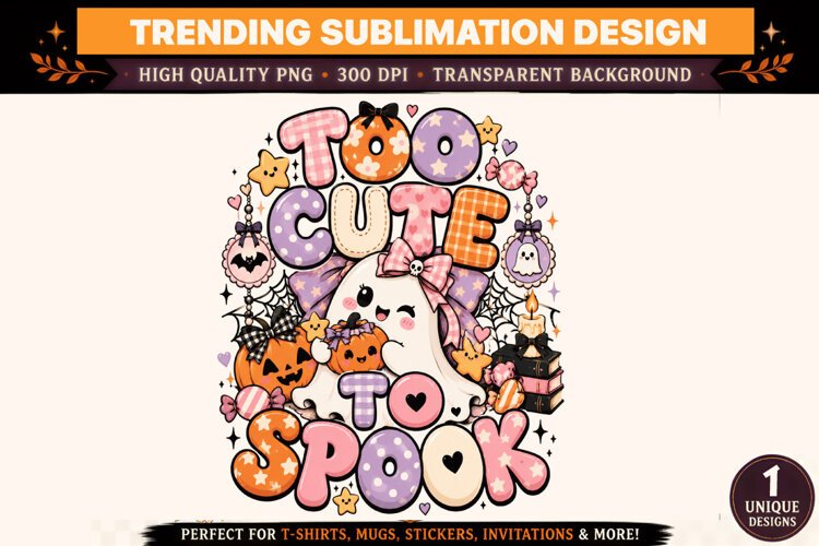 Halloween Clipart PNG Spooky Witch Ghost Design example image 1