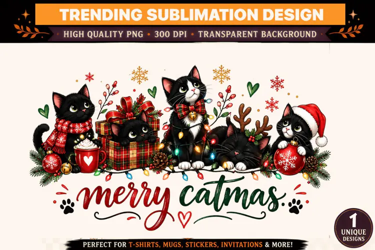 Merry Catmas PNG