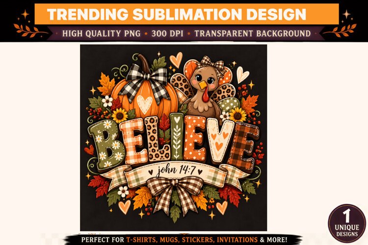 BELIEVE Thanksgiving PNG example image 1