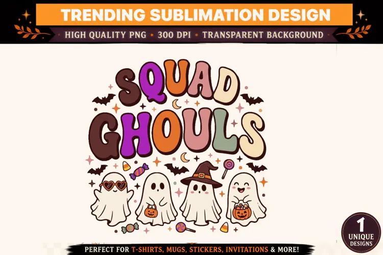 Squad Ghouls Halloween PNG