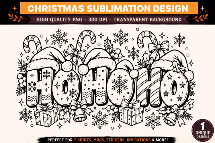Christmas Coloring Page PNG example image 1