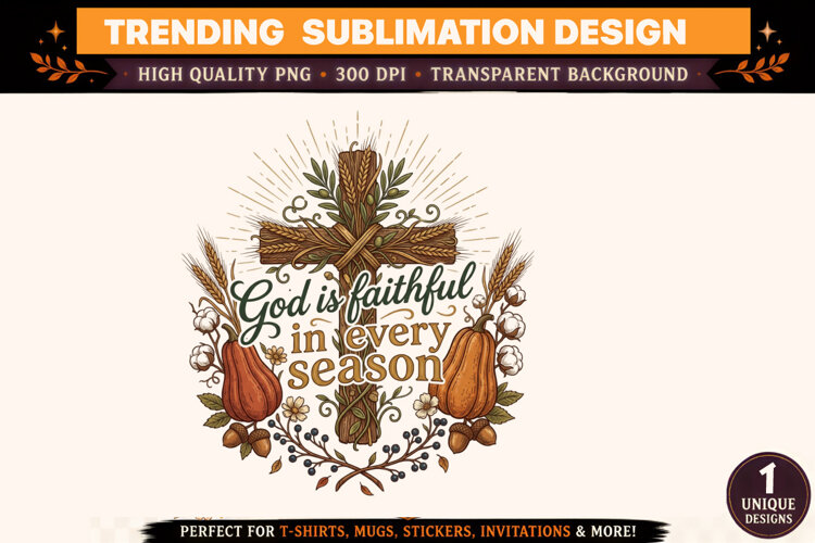 God Is Faithful In Every Season PNG, example image 1