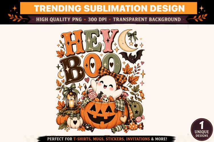 Hey Boo Halloween PNG example image 1