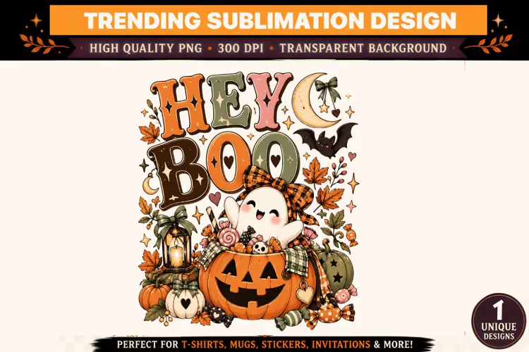 Hey Boo Halloween PNG