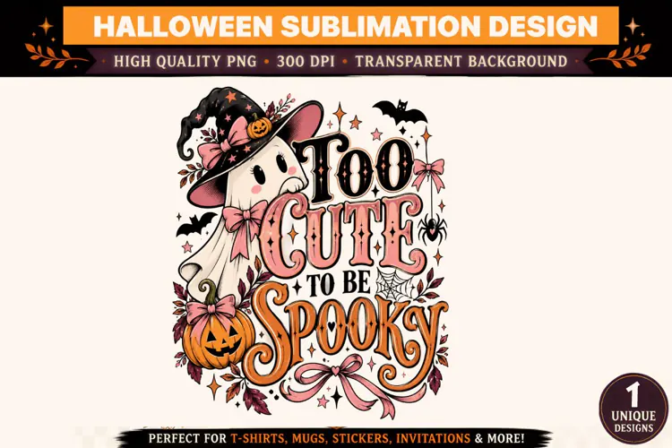 Too Cute To Be Spooky Halloween PNG