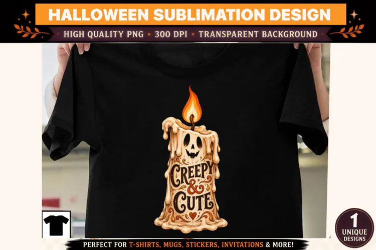 Creepy & Cute Halloween Candle PNG