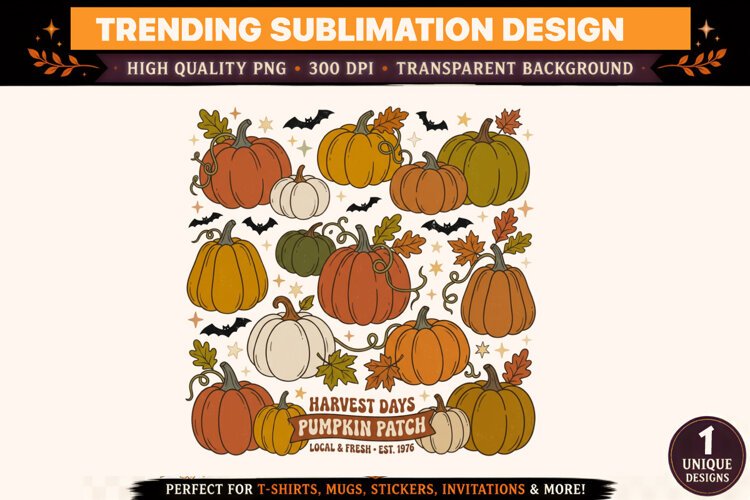 Fall Pumpkin Patch Halloween PNG example image 1