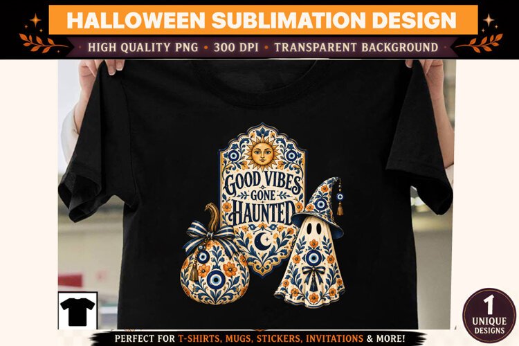 Halloween Clipart PNG Spooky Witch Ghost Design example image 1