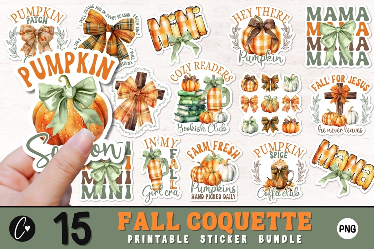 Fall Coquette Sticker Bundle PNG