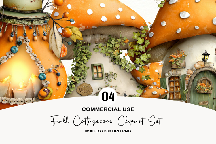 Fall Cottagecore Clipart Sublimation