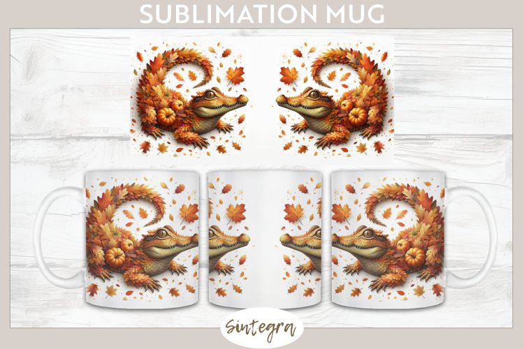 Fall Crocodile Animal v2 Mug Wrap Sublimation