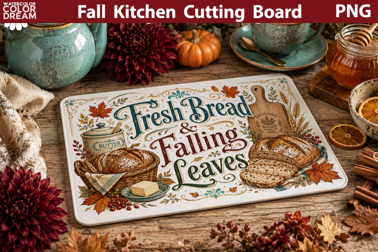Autumn Kitchen Board | Fall Cutting Board Sublimation
