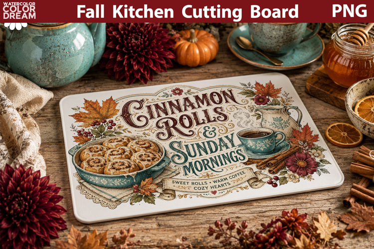 Autumn Kitchen Board | Fall Cutting Board Sublimation