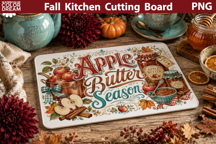 Autumn Kitchen Board | Fall Cutting Board Sublimation