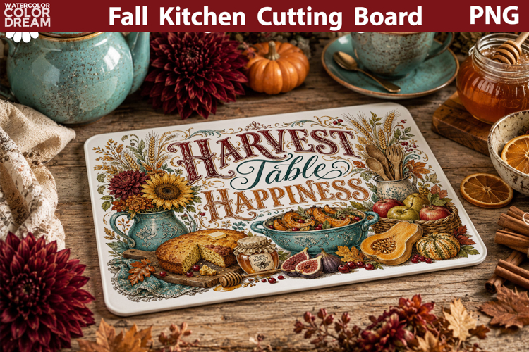 Autumn Kitchen Board | Fall Cutting Board Sublimation