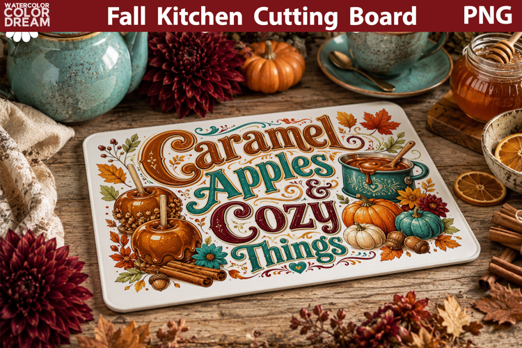 Autumn Kitchen Board | Fall Cutting Board Sublimation
