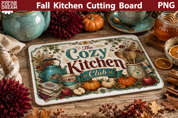 Autumn Kitchen Board | Fall Cutting Board Sublimation