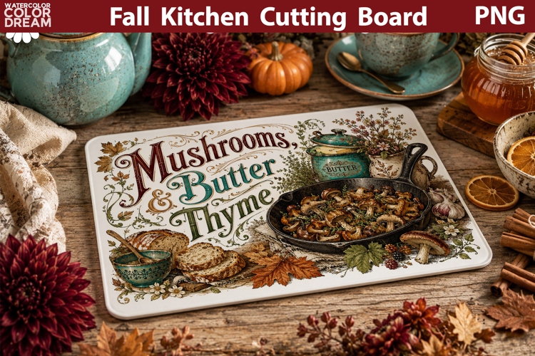 Autumn Kitchen Board | Fall Cutting Board Sublimation