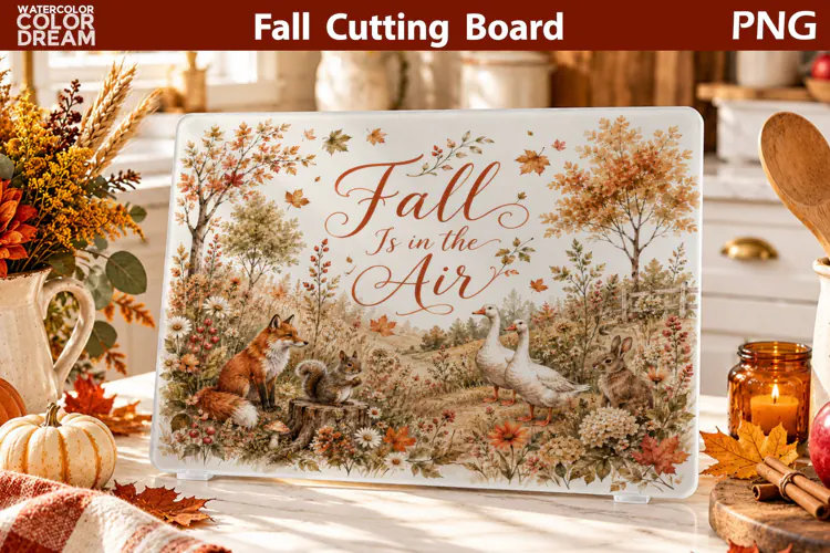 Fall Woodland Animals | Autumn Cutting Board Sublimation