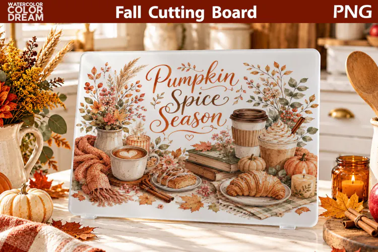 Pumpkin Spice Season | Fall Cutting Board Sublimation