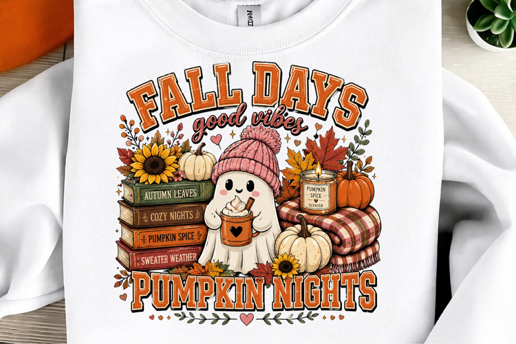 Fall Days Good Vibes Pumpkin Nights PNG