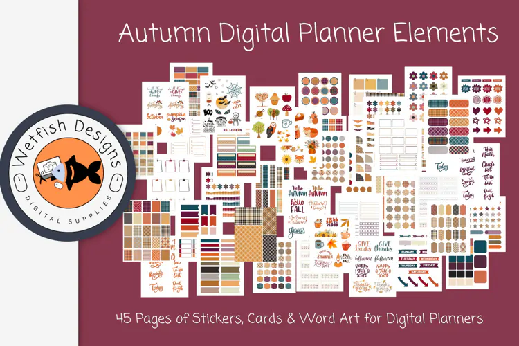 Autumn Digital Planner Stickers for Good Notes Notability