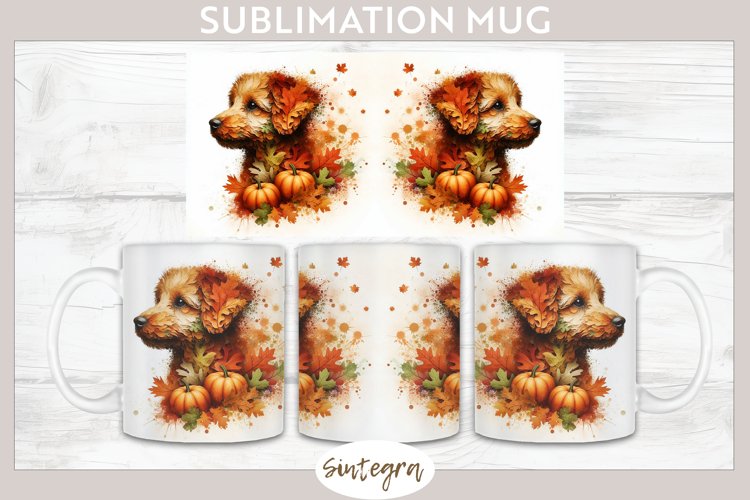 Fall Dog Animal v6 Mug Wrap Sublimation